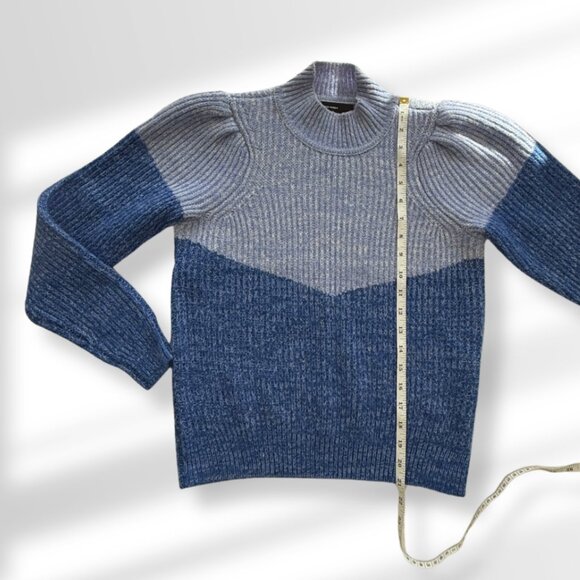 💙 Vero Moda Two-Tone Blue Warm Ribbed Knit Sweater | Women’s Size XS - Picture 5 of 6